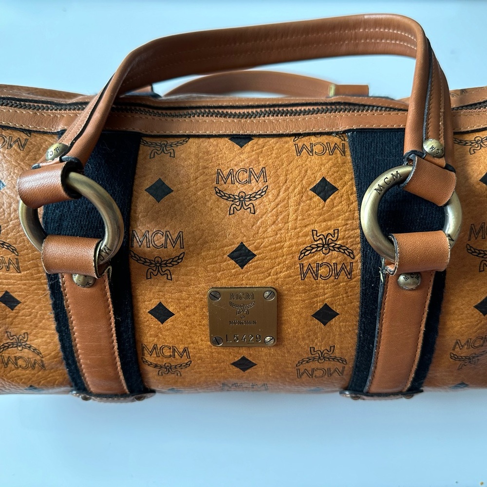 MCM Visetos Boston Bag